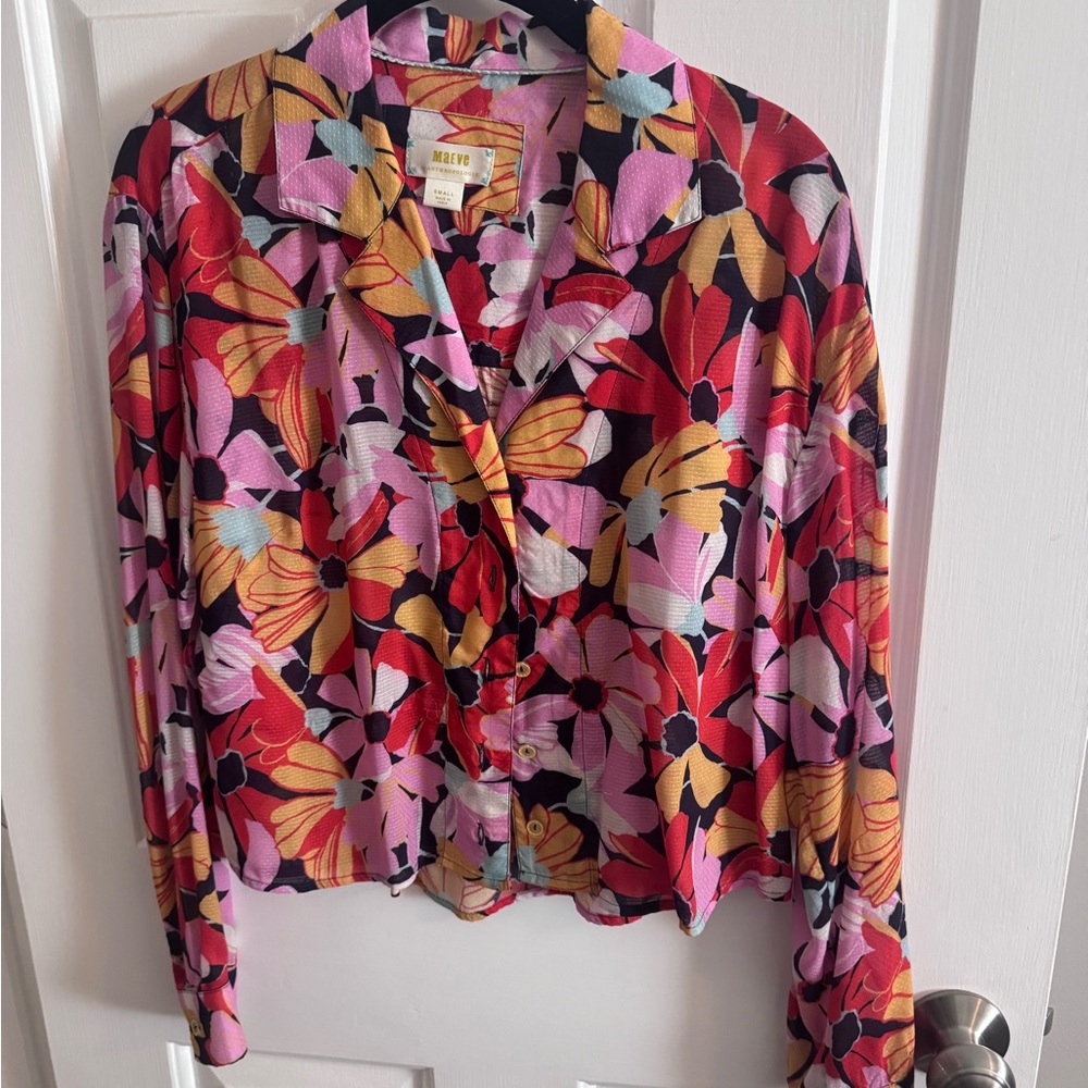 Anthropologie Multicolor Floral Blouse